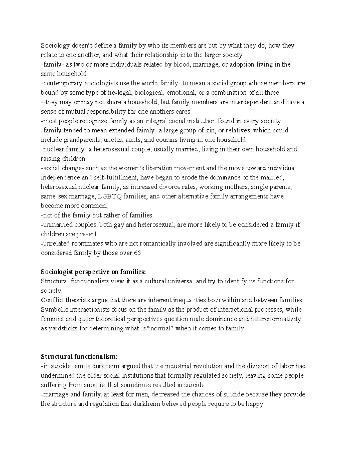 Sociology 101: Summary Notes on Chapter 12 - Family Dynamics - Studocu