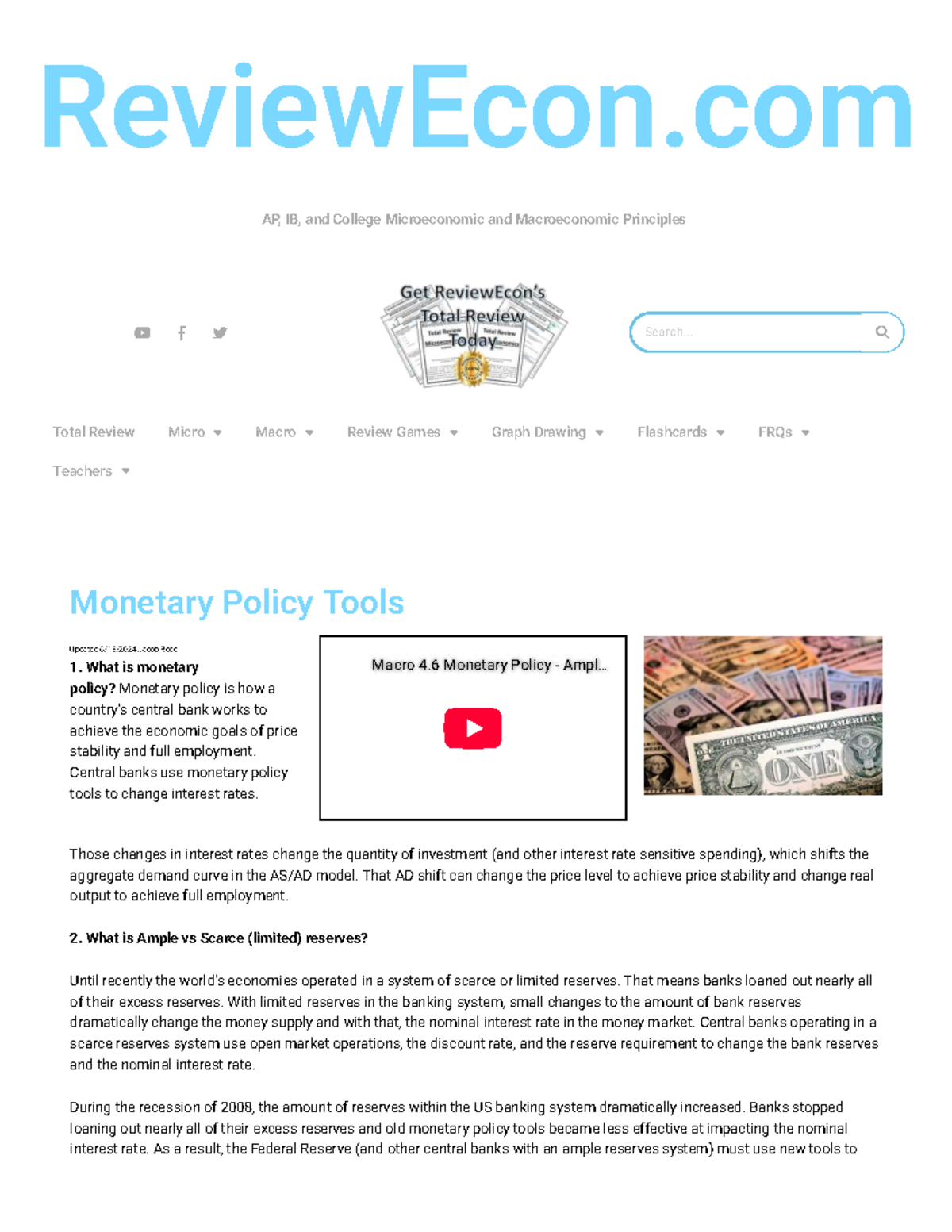 AP Economics: 9 Key Questions on Monetary Policy Explained - Studocu