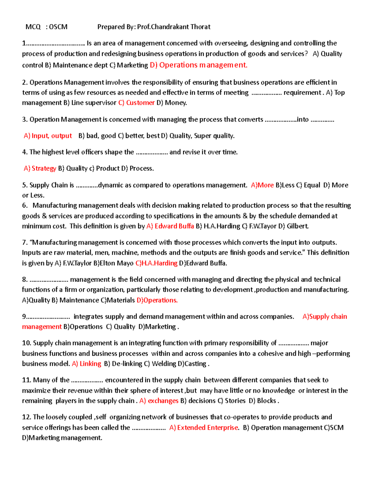 258858850 Operations and Supply Chain Management - MCQ Study Guide ...