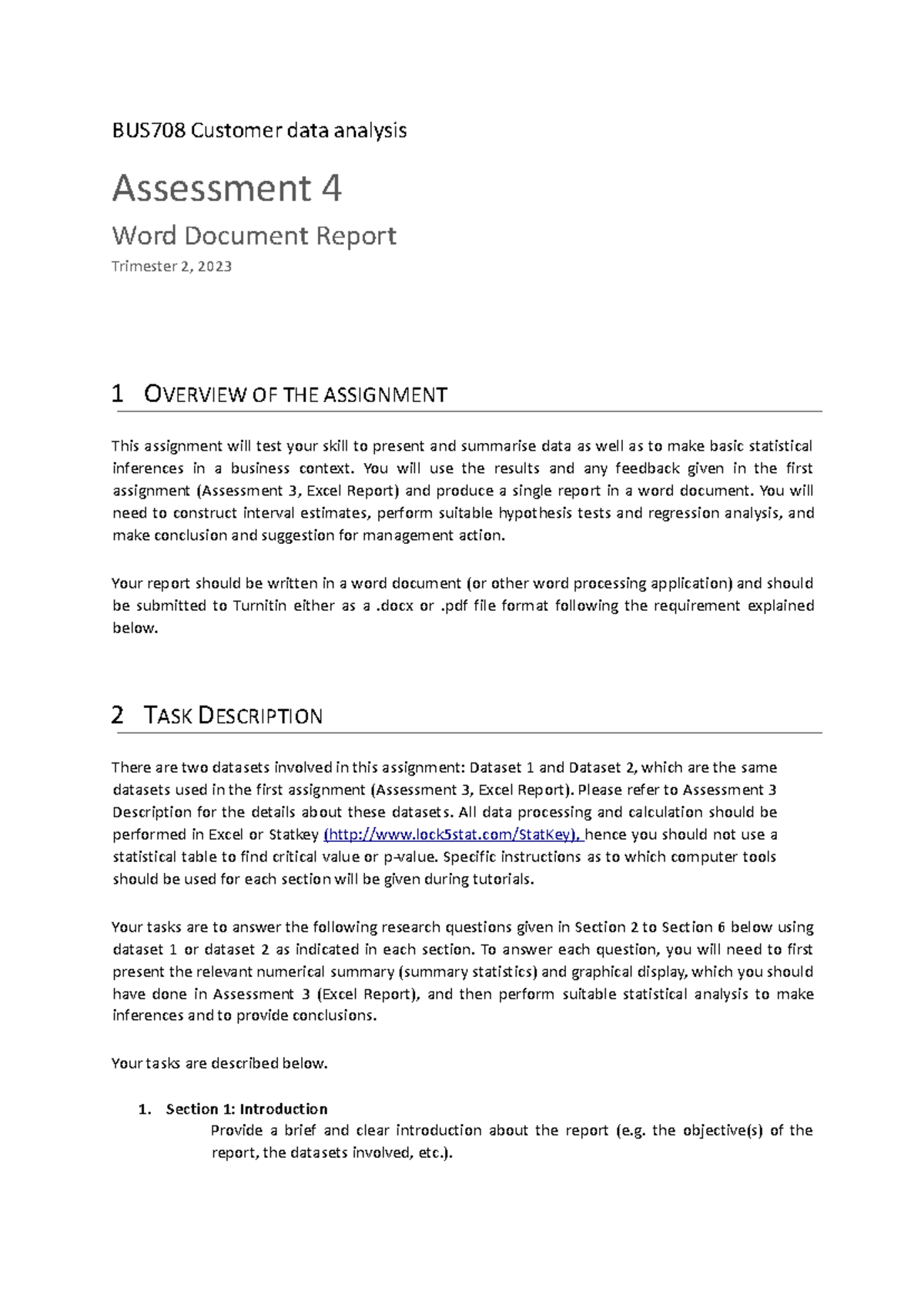 BUS708 Customer data analysis final - BUS708 Customer data analysis ...