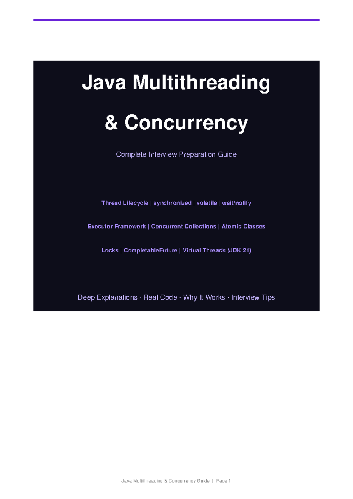 Java Multithreading Concurrency Interview Prep Guide (JDK 21) - Studocu