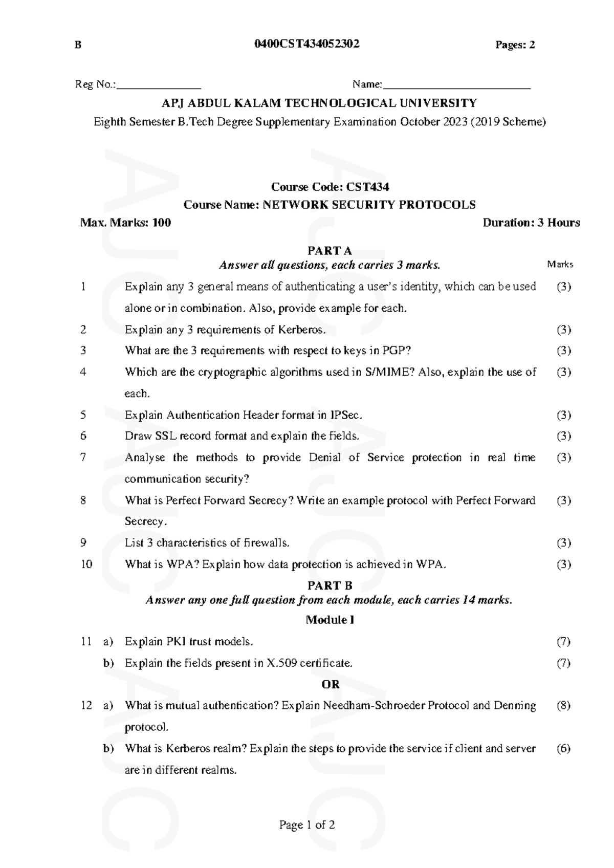 CST434-B Final Exam Study Notes on Network Security Protocols - Studocu