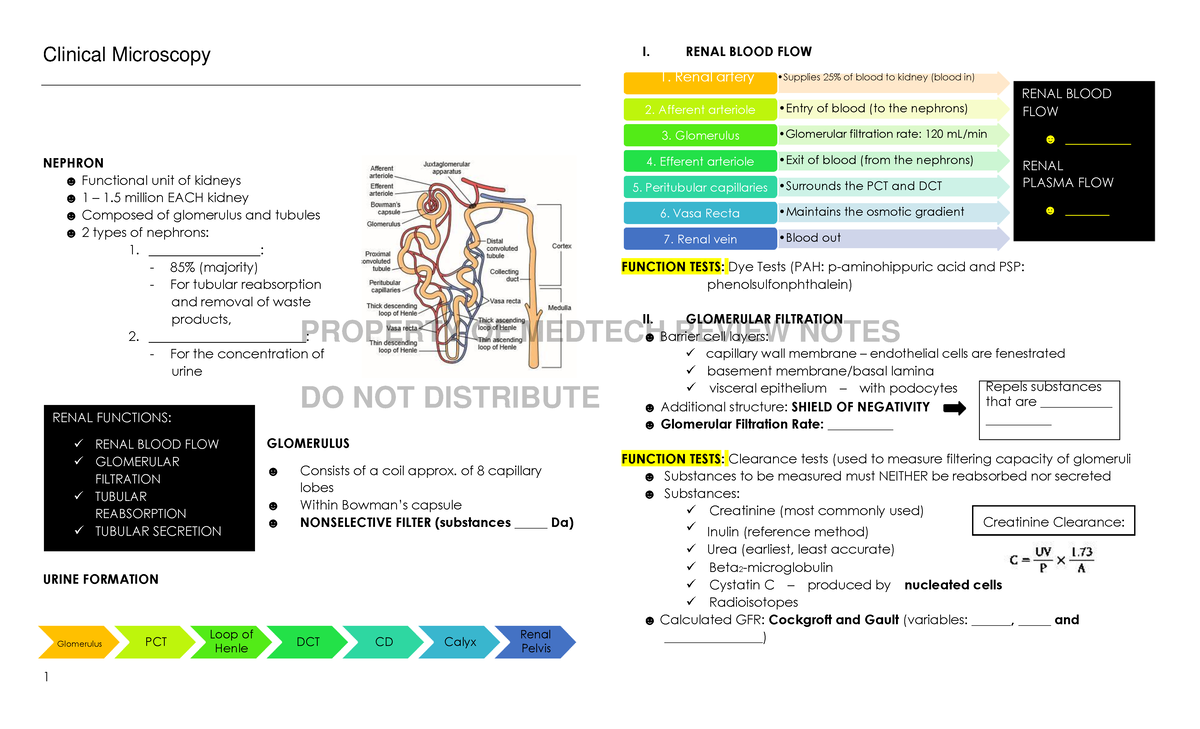 GENERAL MEDTECH REVIEWER: CLINICAL MICROSCOPY NOTES - Studocu