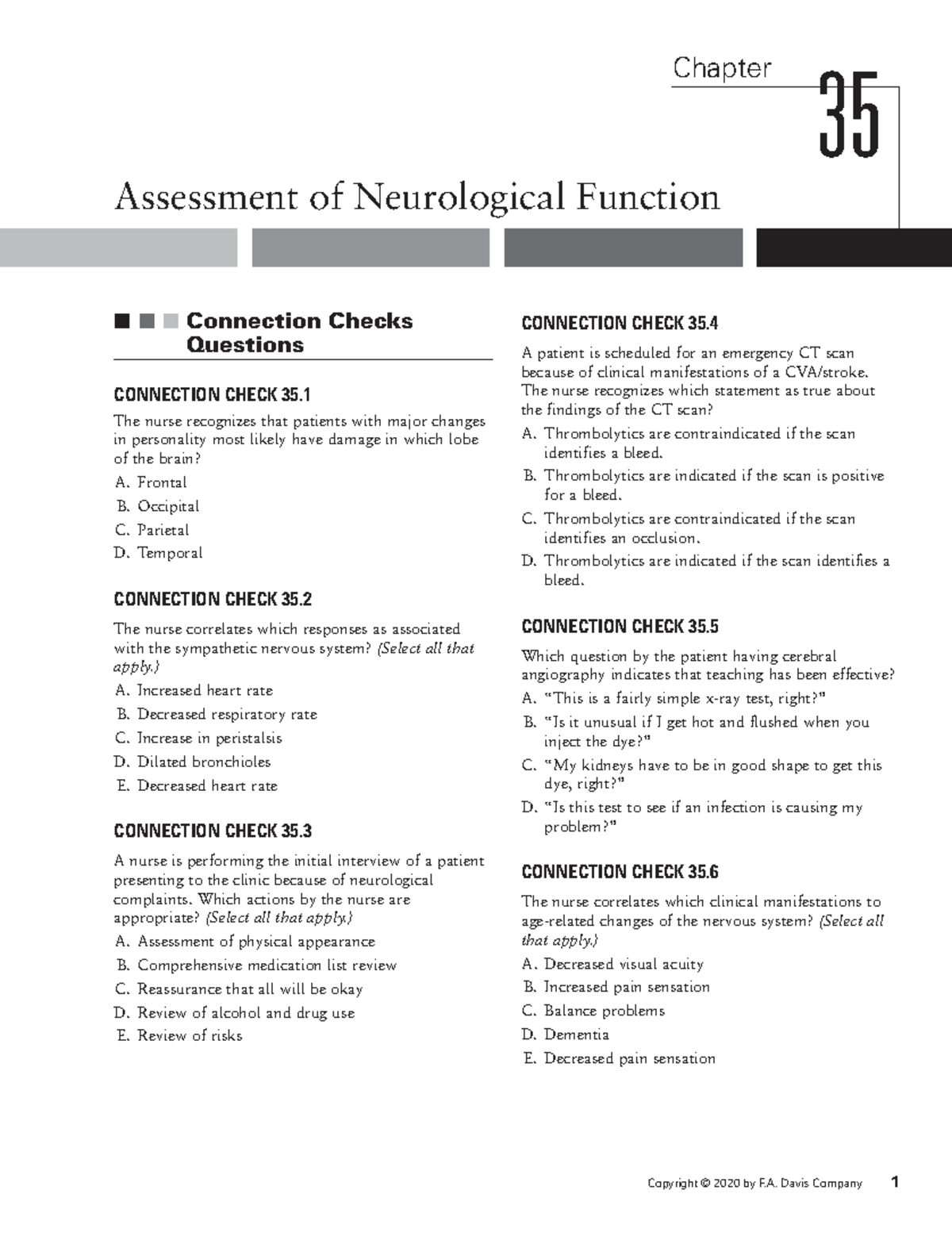 Final Exam Notes for Nursing (NUR 350): Neurological Function and ...