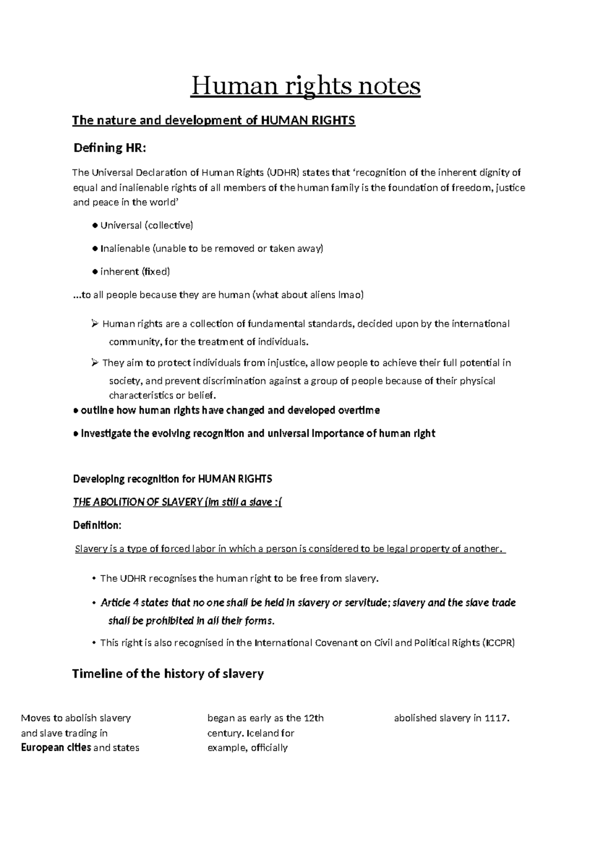 HUMAN RIGHTS Overview: Evolution, Key Concepts & Legal Frameworks - Studocu