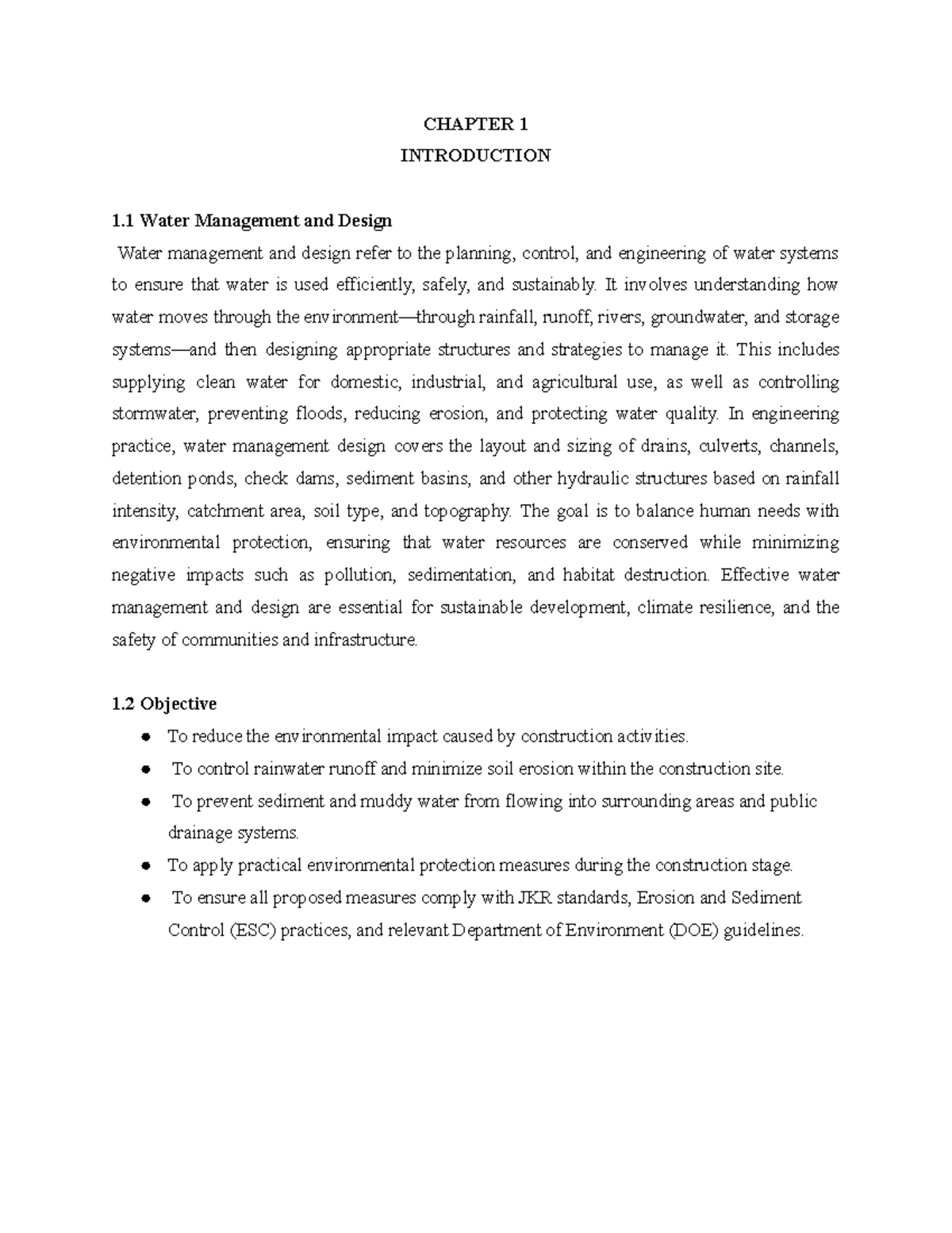 CHAPTER 1: Water Management & Design in Construction (ENG 101) - Studocu