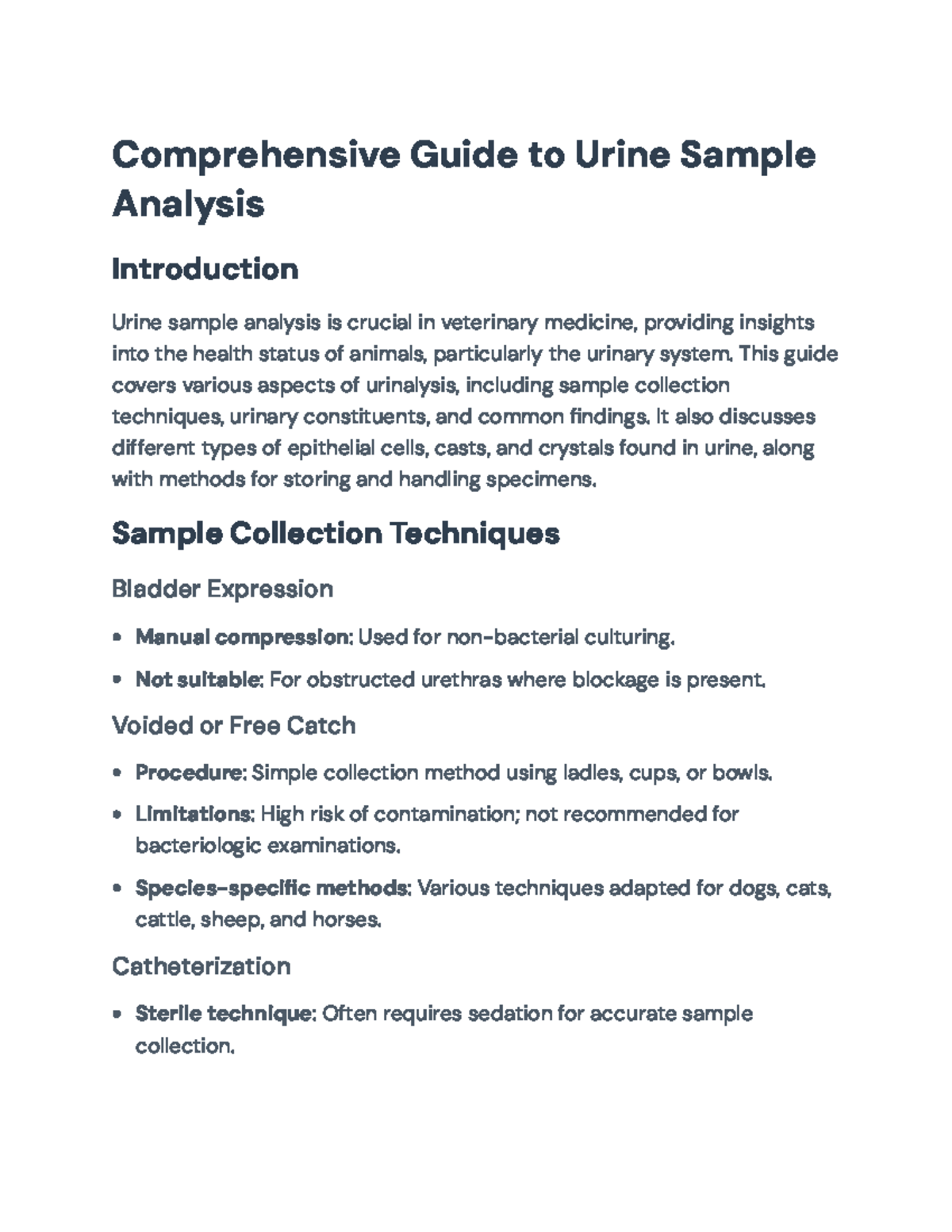 Comprehensive Guide to Urine Sample Analysis in Veterinary Medicine ...