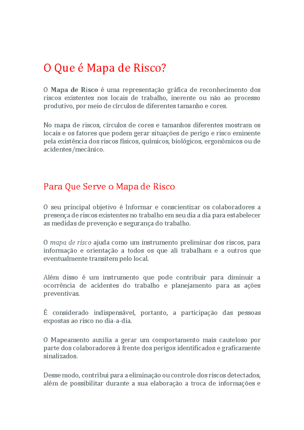 694220-Mapa de Risco - O Que é Mapa de Risco? O Mapa de Risco é uma ...