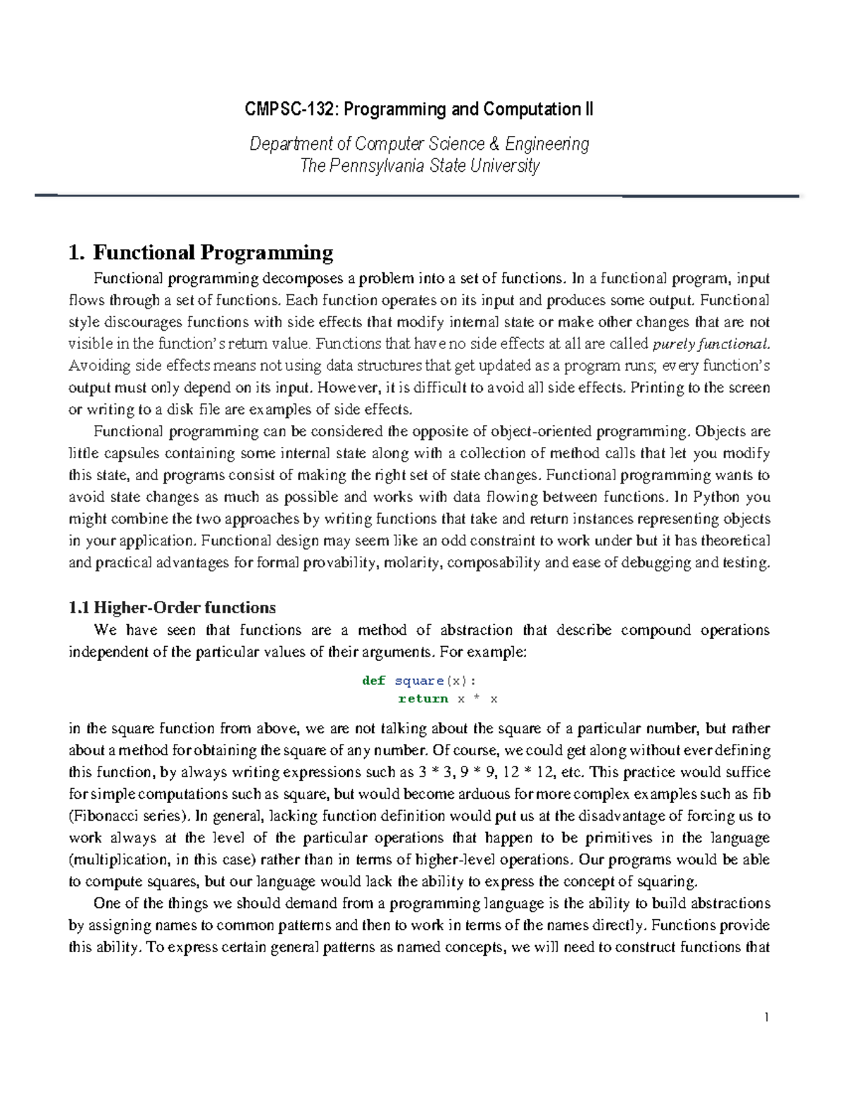%5BNotes%5D+Functional+Programming - CMPSC-132: Programming and ...