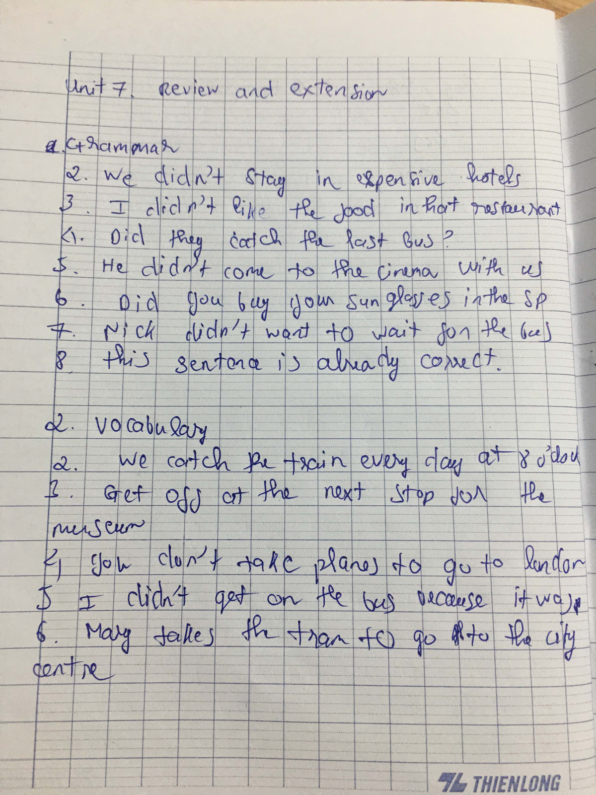 Unit 7 Review: Grammar & Vocabulary Practice (3503A45A) - Studocu