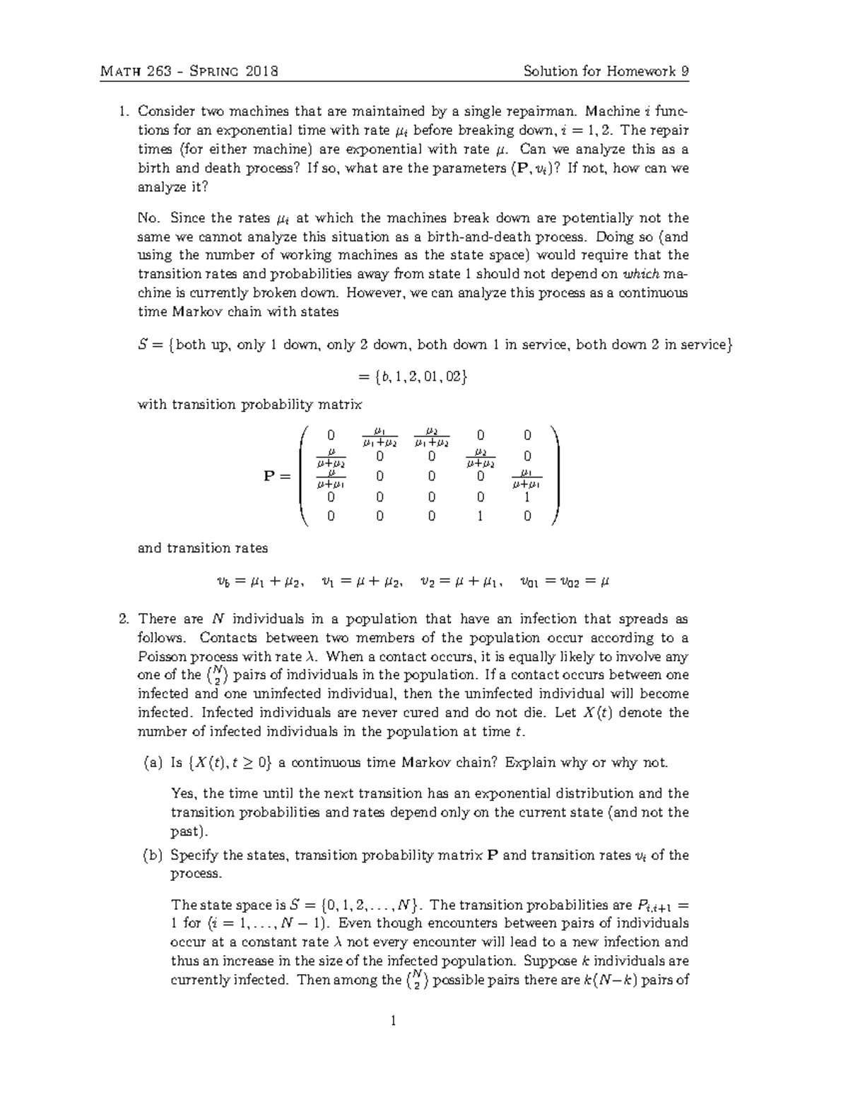Homework Solution 02 - Solution for Homework 2 Math 263 Spring2018 1 ...