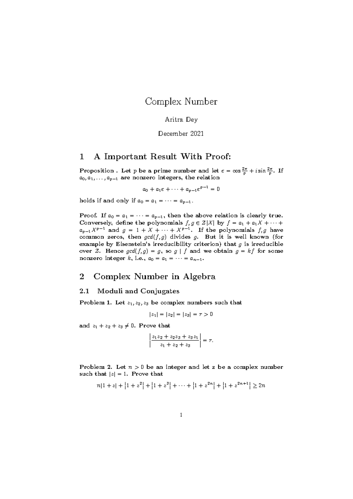 Complex Numbers and Their Applications in Math - 2nd Test Notes - Studocu