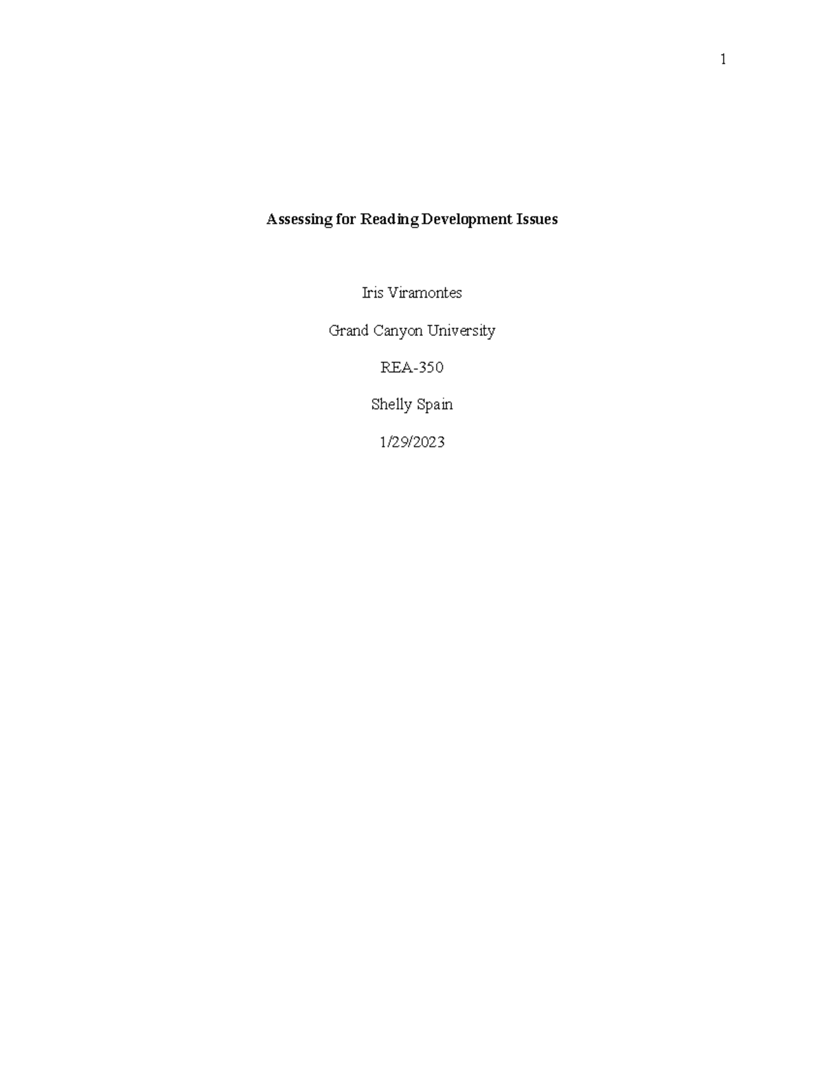 REA 350 T2 Methods for Assessing Reading Development Issues - Studocu