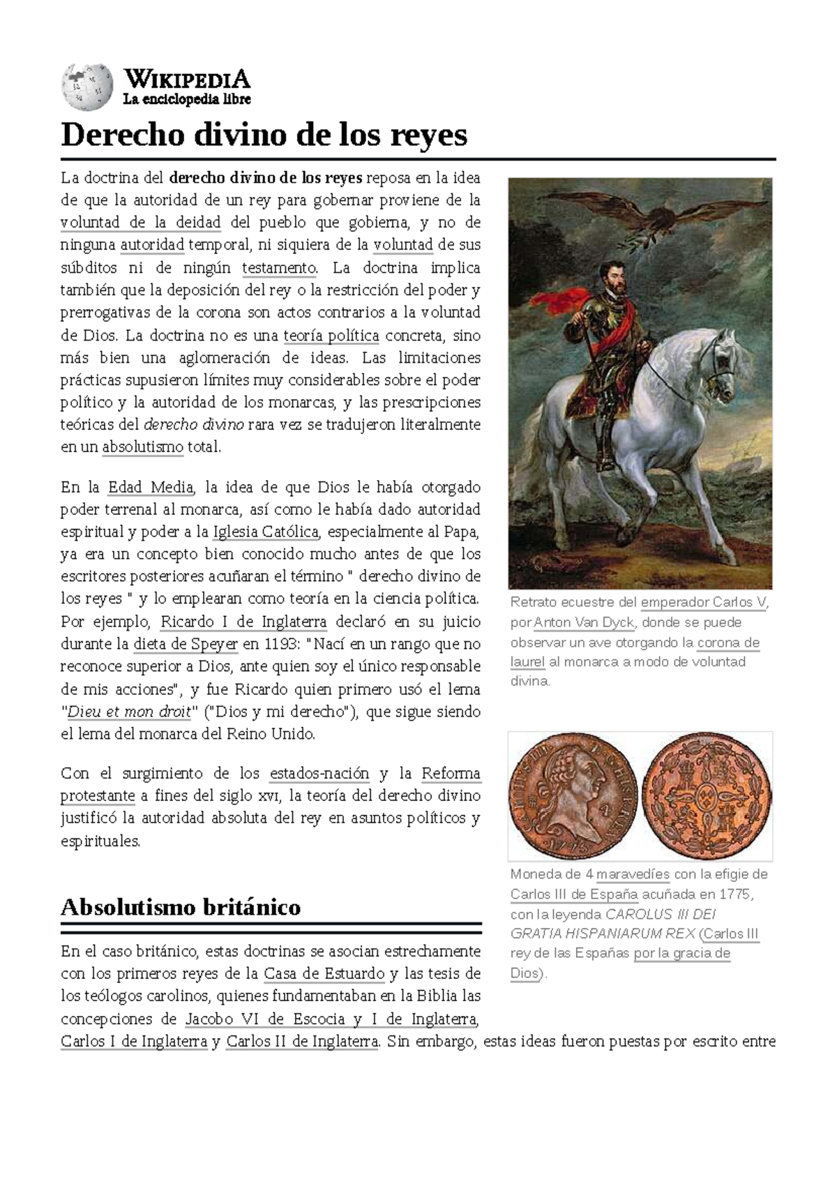Derecho Divino de los Reyes: Teoría y Contexto Histórico - Studocu