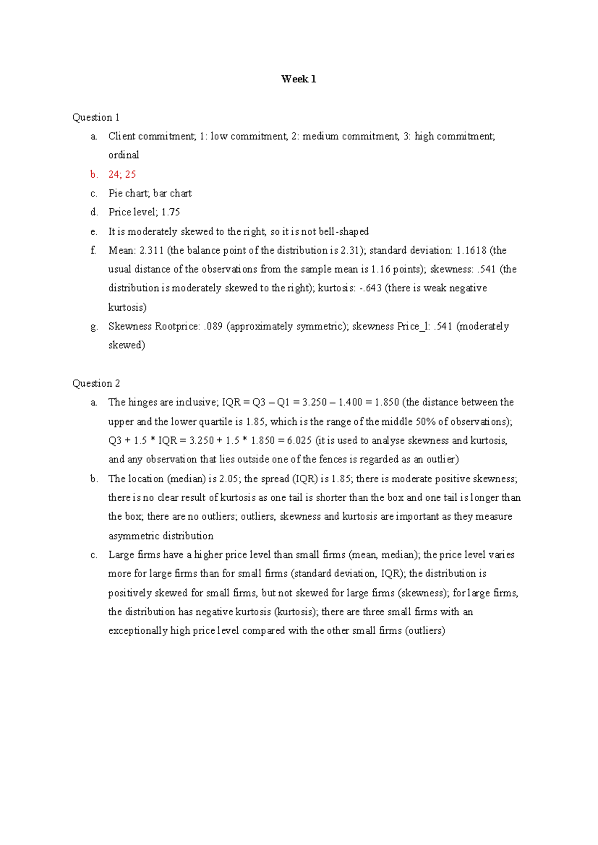 QDA1 – Computer Lab Exercises: Week 1-5 Review and Analysis - Studeersnel