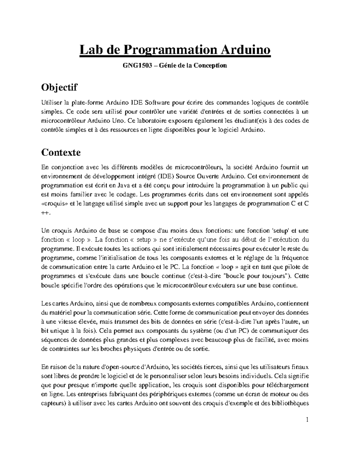 Solutions du Lab 3 - GNG1503 - Programmation Arduino et Composants ...