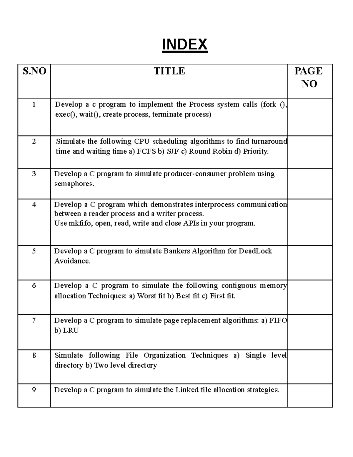 OS Lab Manual for CSE: Process Calls & CPU Scheduling Techniques - Studocu