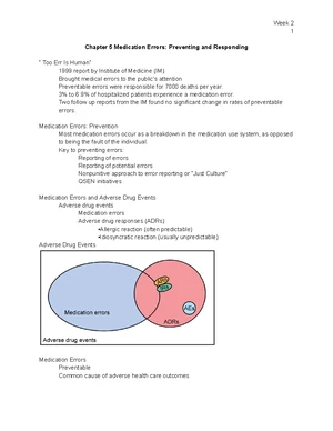 Medication Errors - Study Notes & Assignments - Studocu