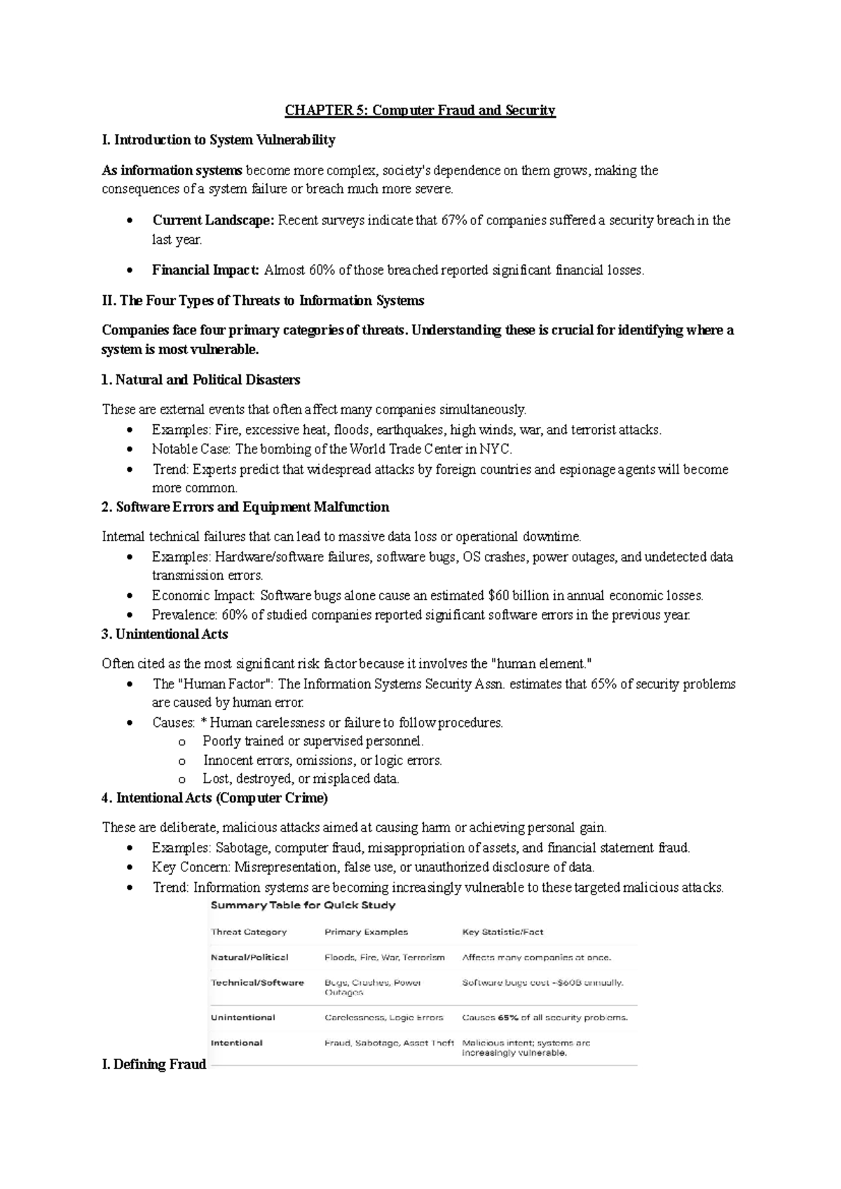 Chapter 5: Computer Fraud & Security - AIS Lecture Notes - Studocu