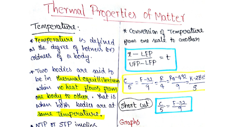 Thermal Properties of Matter: Temperature Conversion & Expansion (PHYS ...