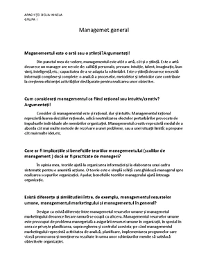 Proiect Managementul Productiei - Management General - UniTBv - Studocu