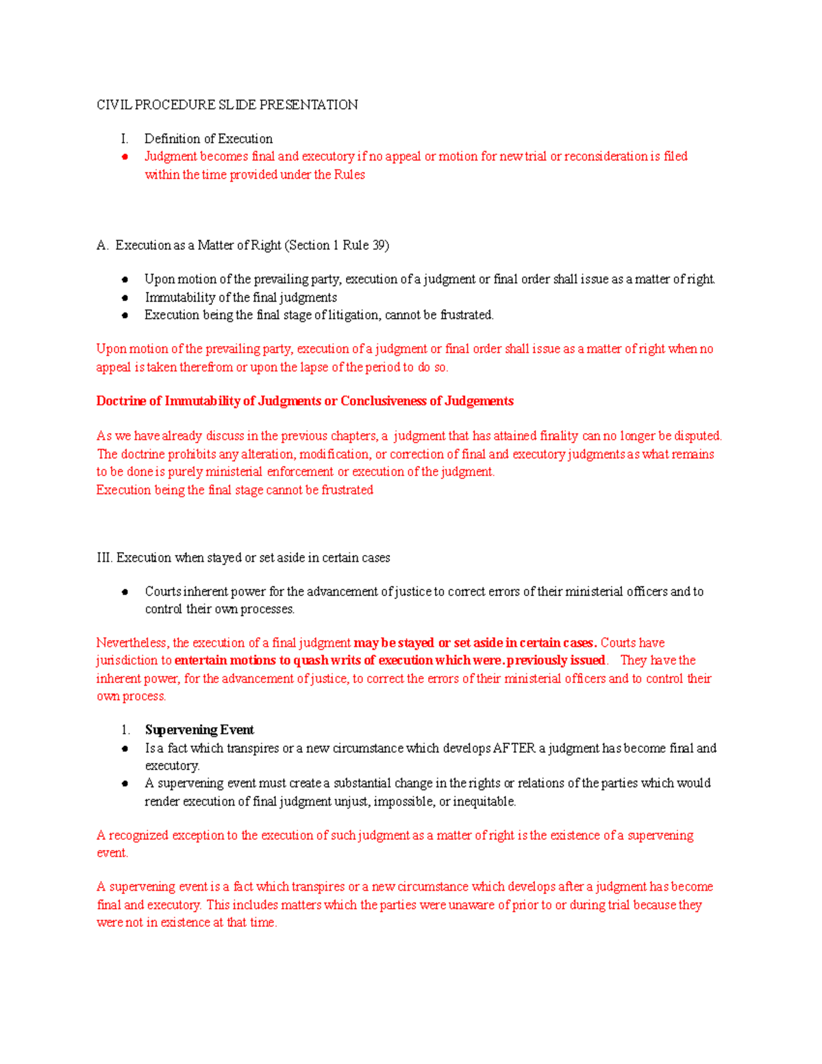Print - Script for reporting - CIVIL PROCEDURE SLIDE PRESENTATION I ...