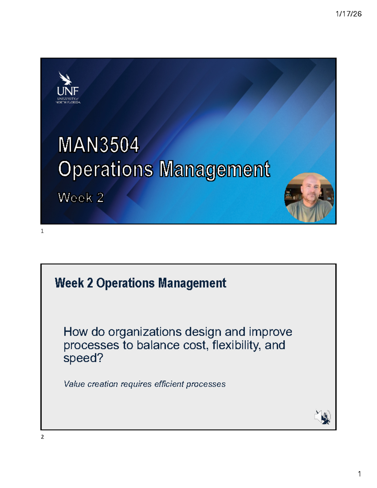 MAN 3504 W2: Operations Management Process Design & Improvement - Studocu