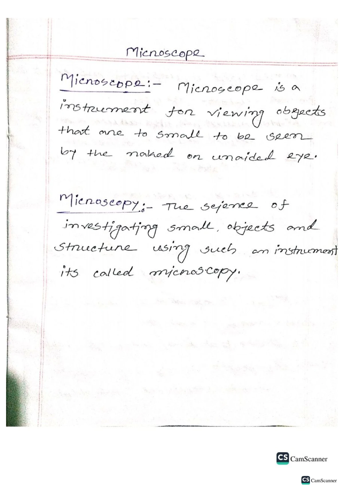 Microscope Theory and Applications in Biology (BIO 101) - Studocu