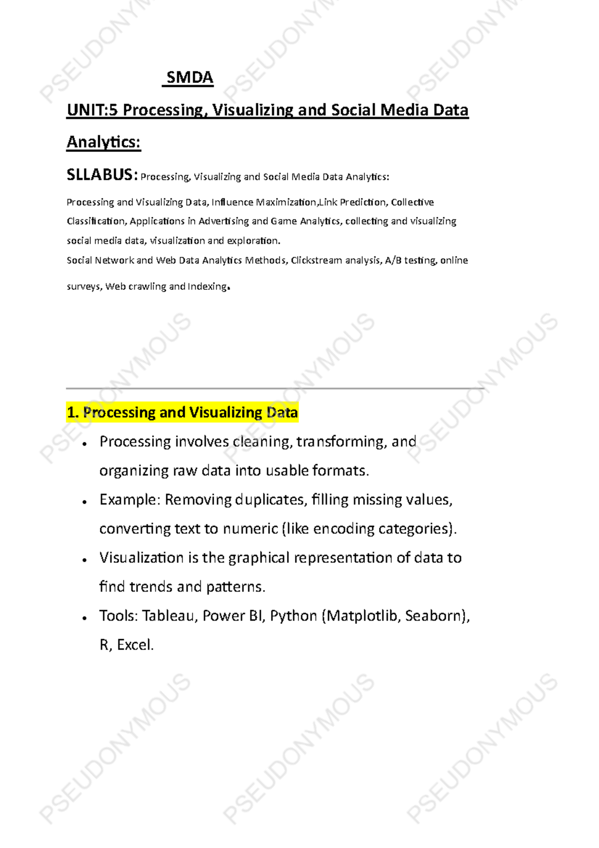 SMDA UNIT 5: Processing, Visualizing & Analyzing Social Media Data ...