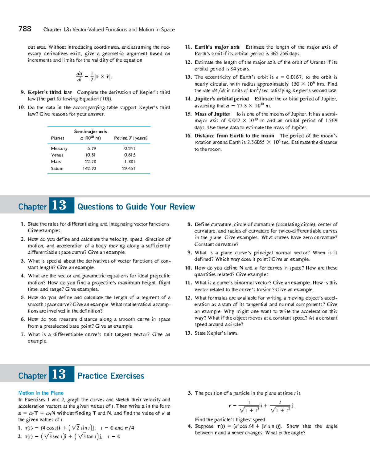 Math ch13-review - math work - 788 Chapter 13: Vector-Valued Functions ...