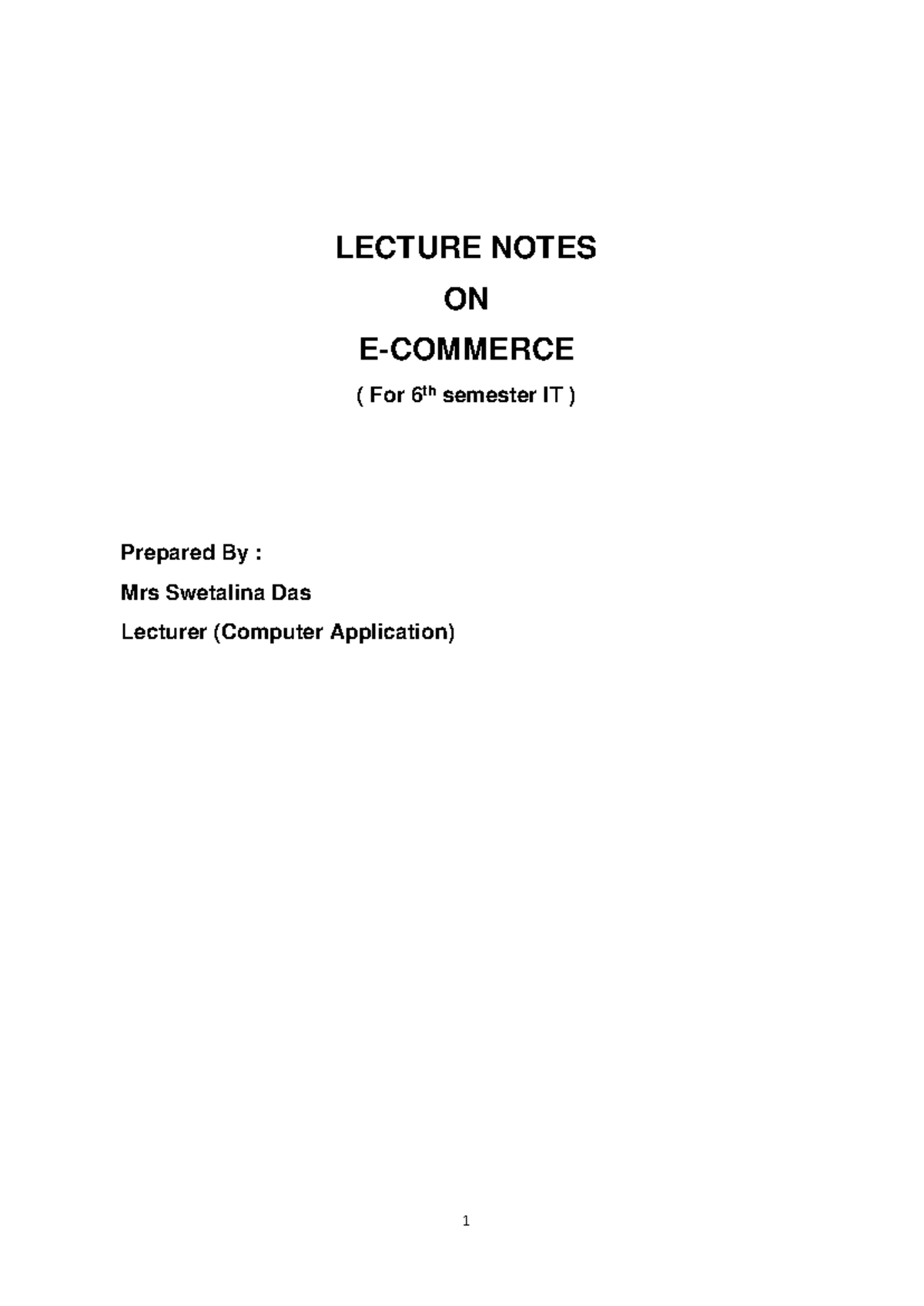 Notesecommerce - Notes on ecommerce found online - LECTURE NOTES ON E ...