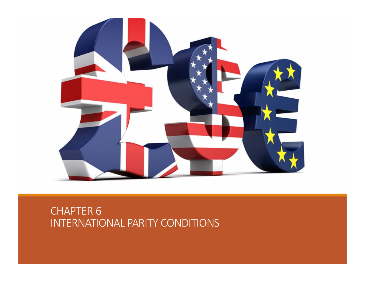 Chapter 6: International Parity Conditions in International Finance ...