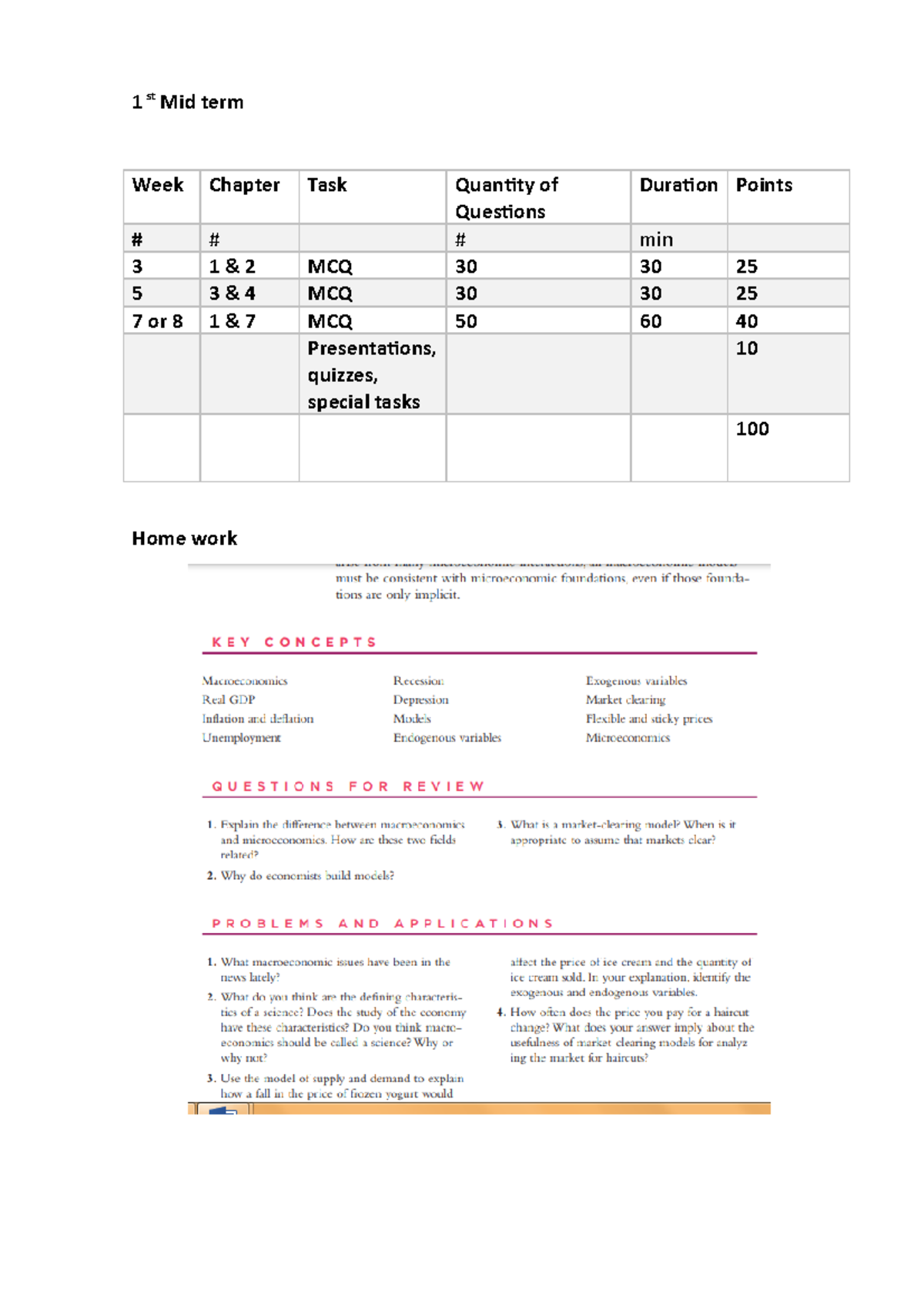 1st Midterm Exam - Macroeconomics Overview and Key Concepts - Studocu