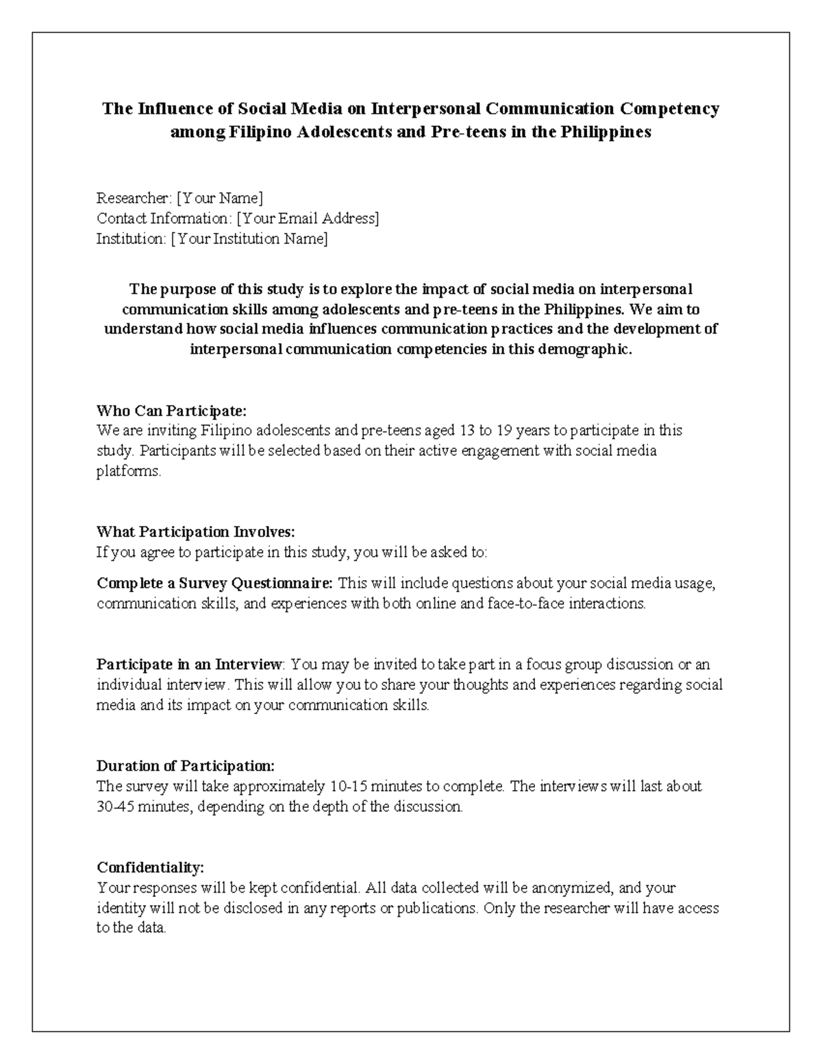 The Impact of Social Media on Communication Skills: A Study on Filipino ...