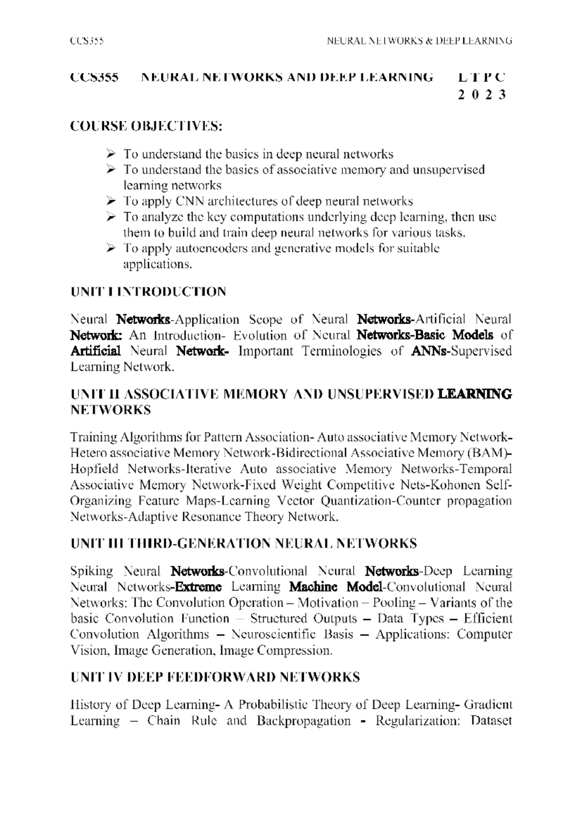 CCS8355 NEURAL NETWORKS DEEP LEARNING LECTURE NOTES 2023 - Studocu
