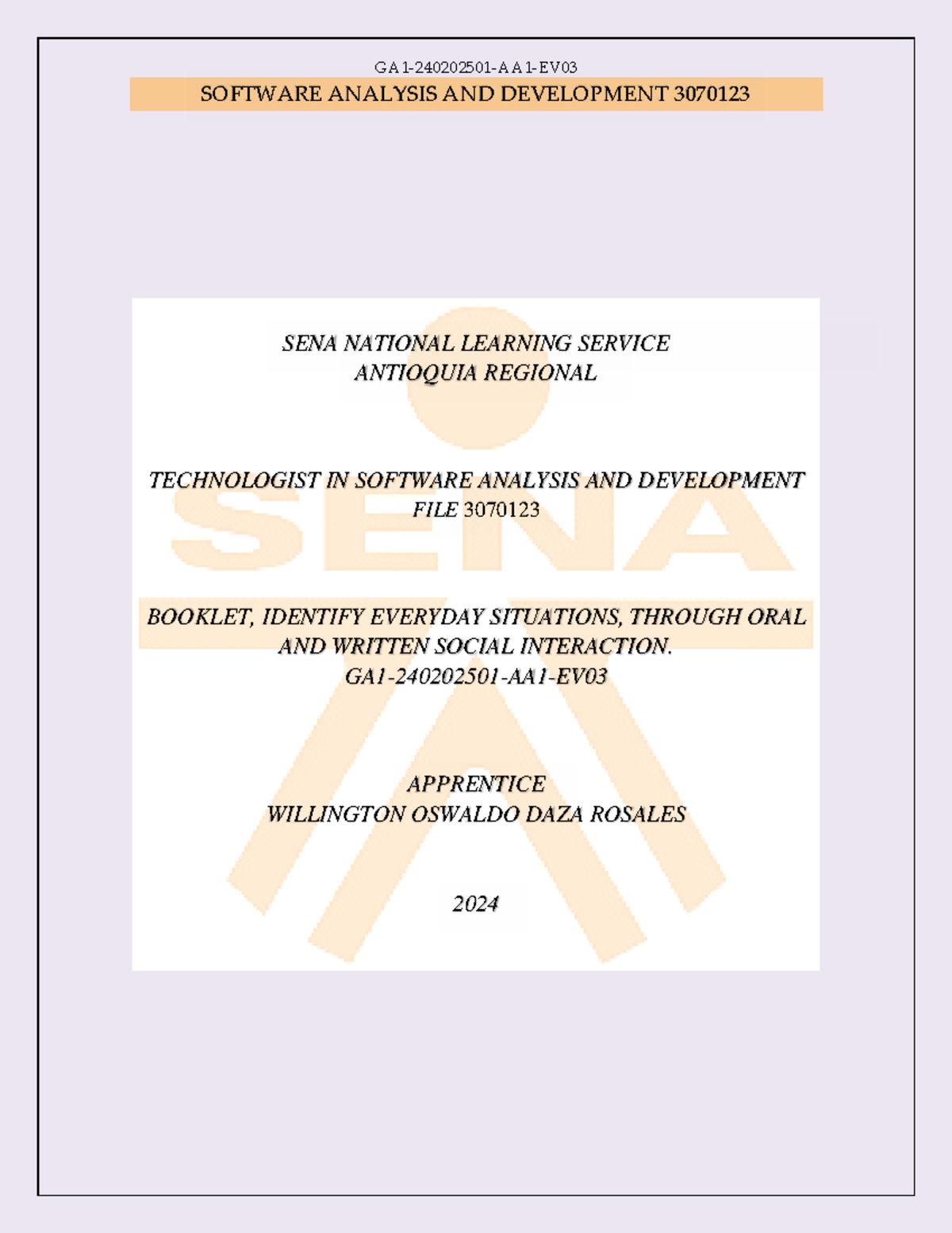 GA1-240202501-AA1-EV03: Software Analysis & Development Booklet - Studocu