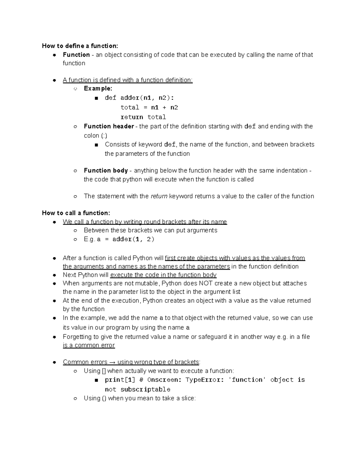 Introduction to Python - Week 3 - Function Definitions and Usage ...