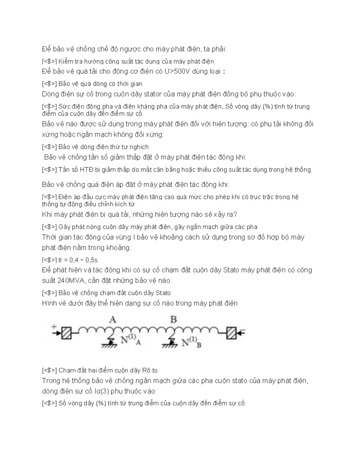 Bảo vệ Rơ Le cho Máy Phát Điện và Biến Áp - Bài Tập Thực Hành - Document Preview