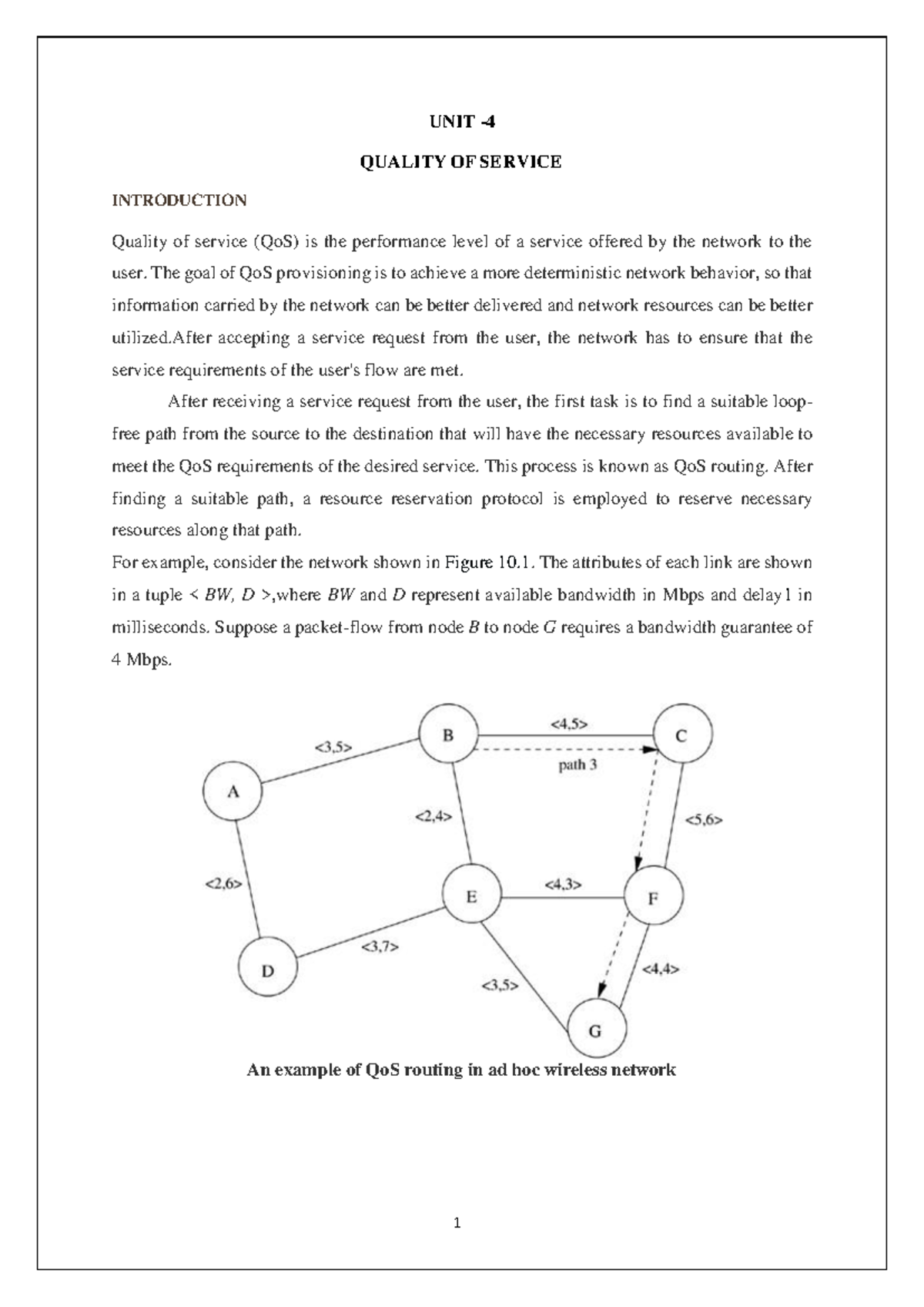 Mobile Computing UNIT 4: Quality of Service in Wireless Networks - Studocu