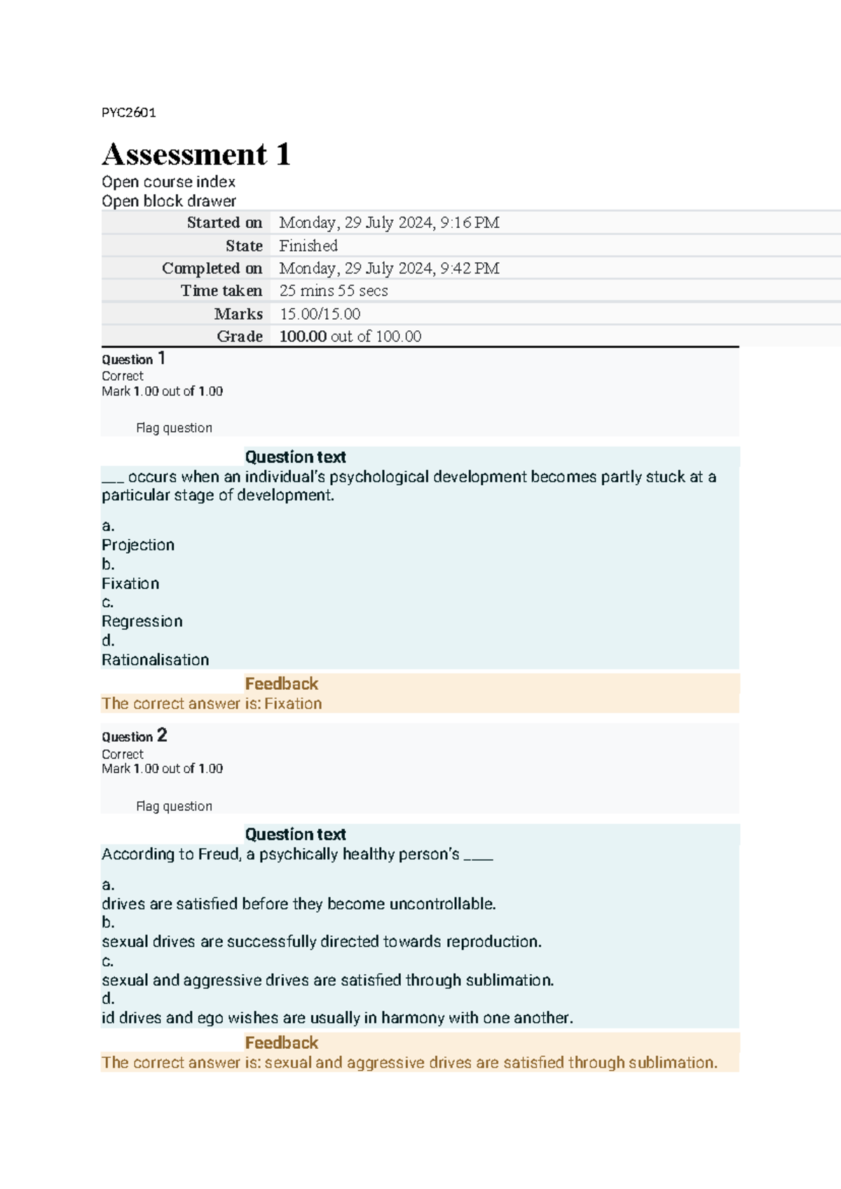 PYC2601 ass1 - assignment 1 answers - PYC Assessment 1 Open course ...