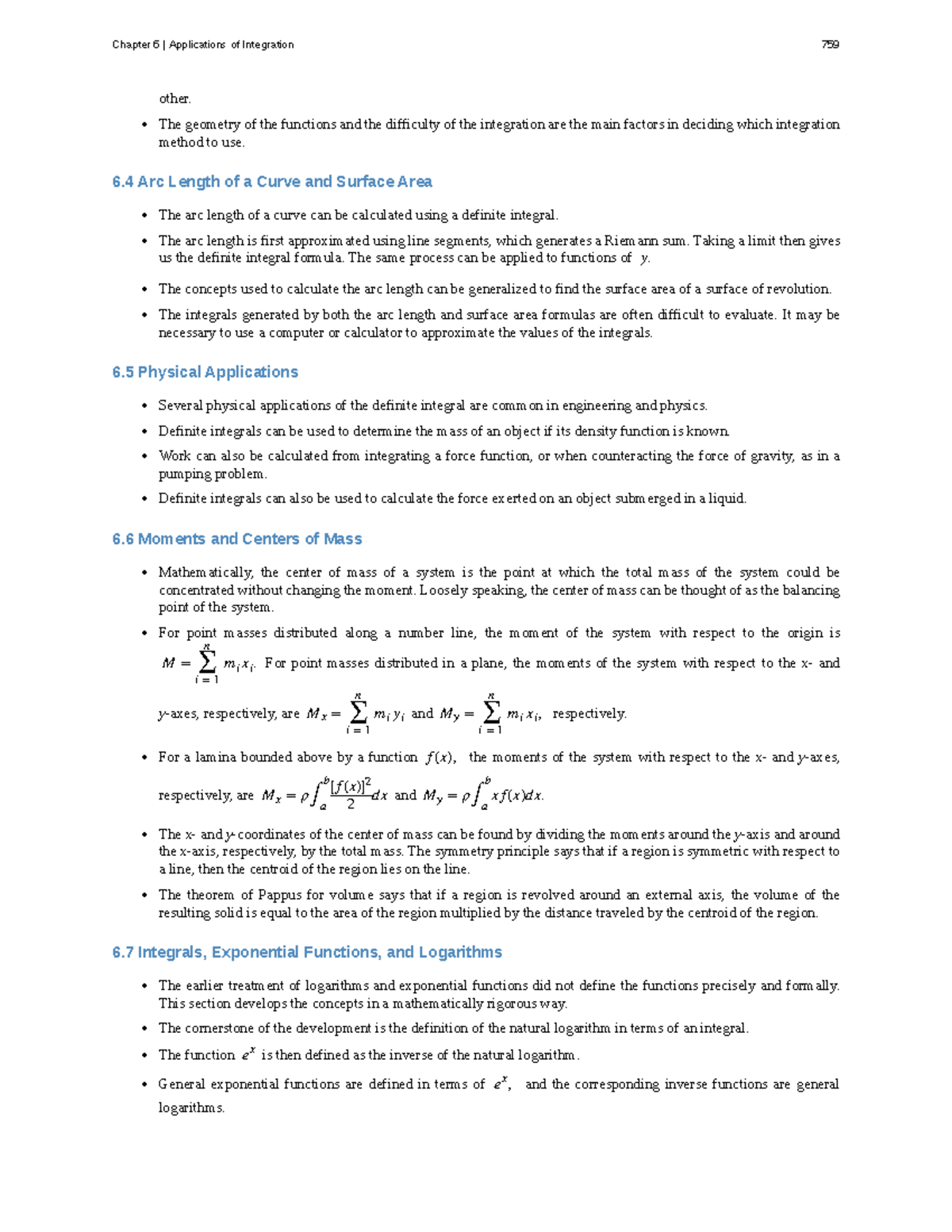 Chapter 6: Applications of Integration in Calculus 759 - Studocu