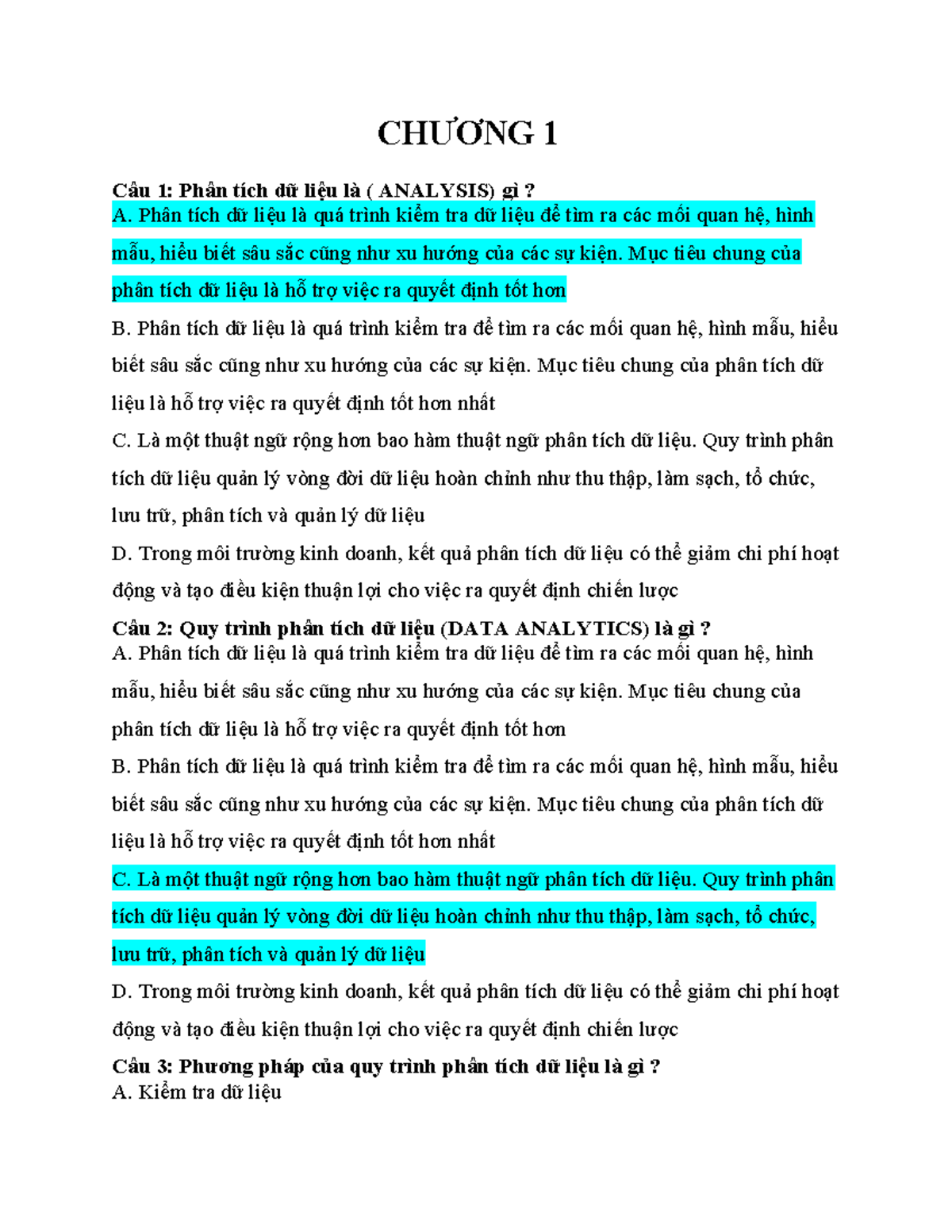 Tài liệu ôn thi cuối kì: Trực quan hóa và Phân tích Dữ liệu (2023) - Document Preview