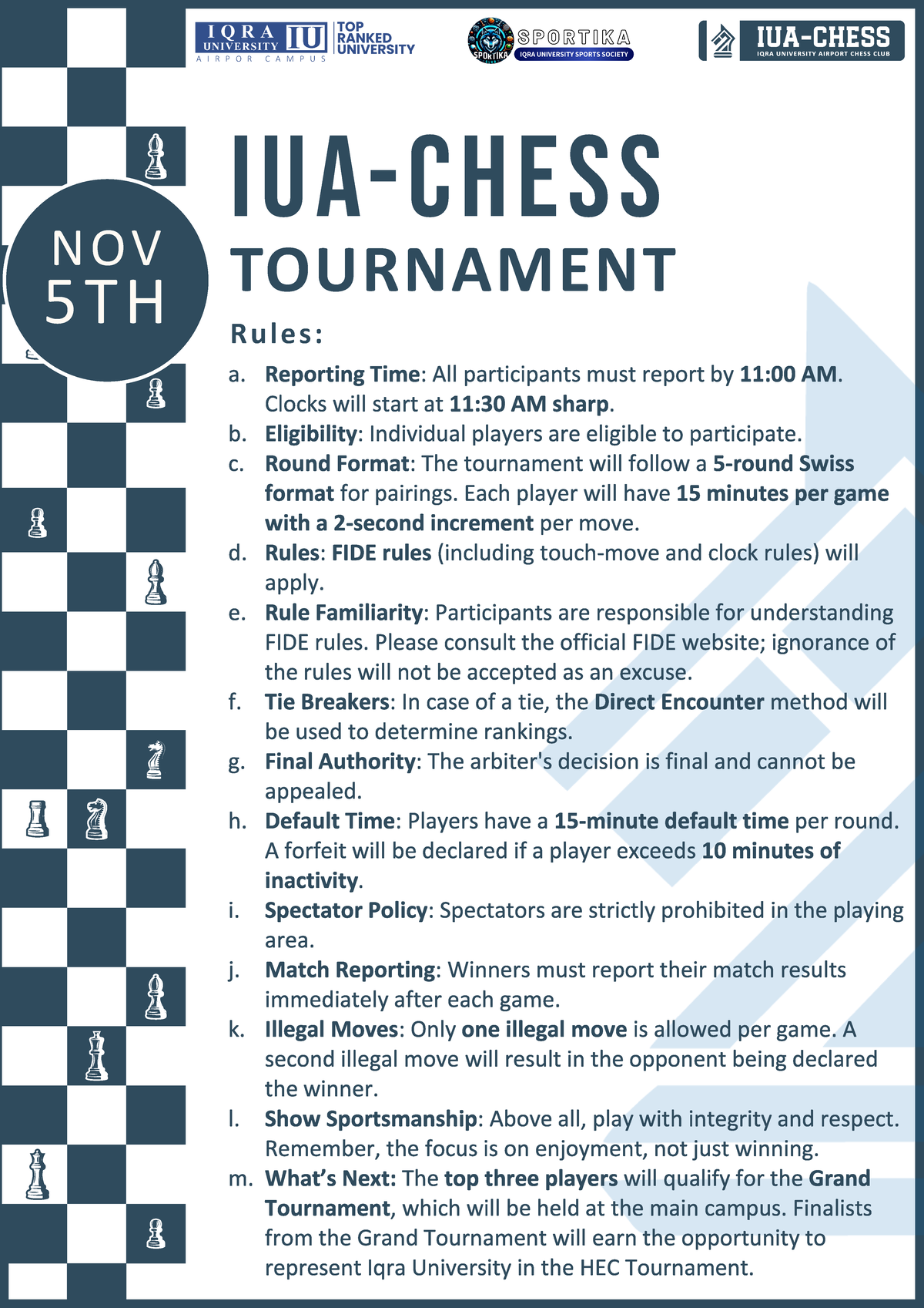 Chess Sweiss Rules IUAC Chess CLub - IORA TOP IU RANKED SPORTIKA ...