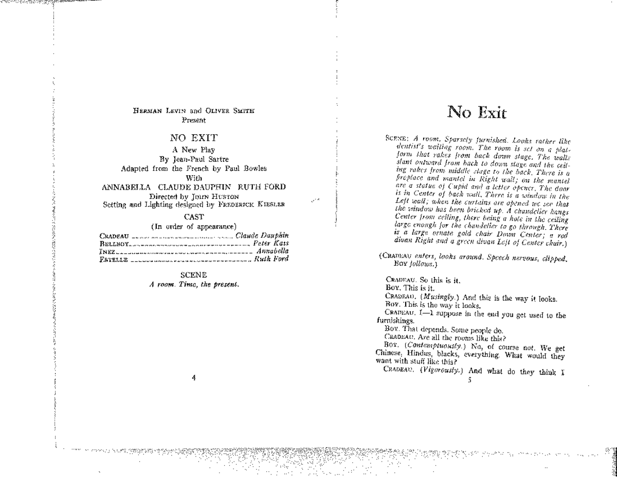 Final Exam Notes: No Exit - HUMA 101 - Studocu