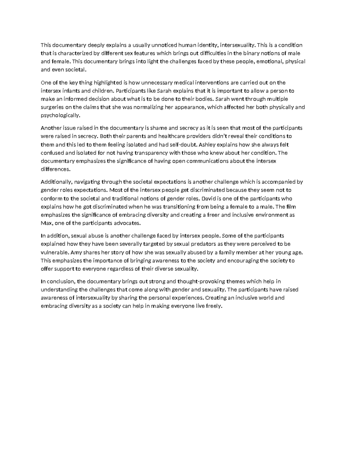 Psyc 100 Intersexion - Offers answers to the assignment - This ...