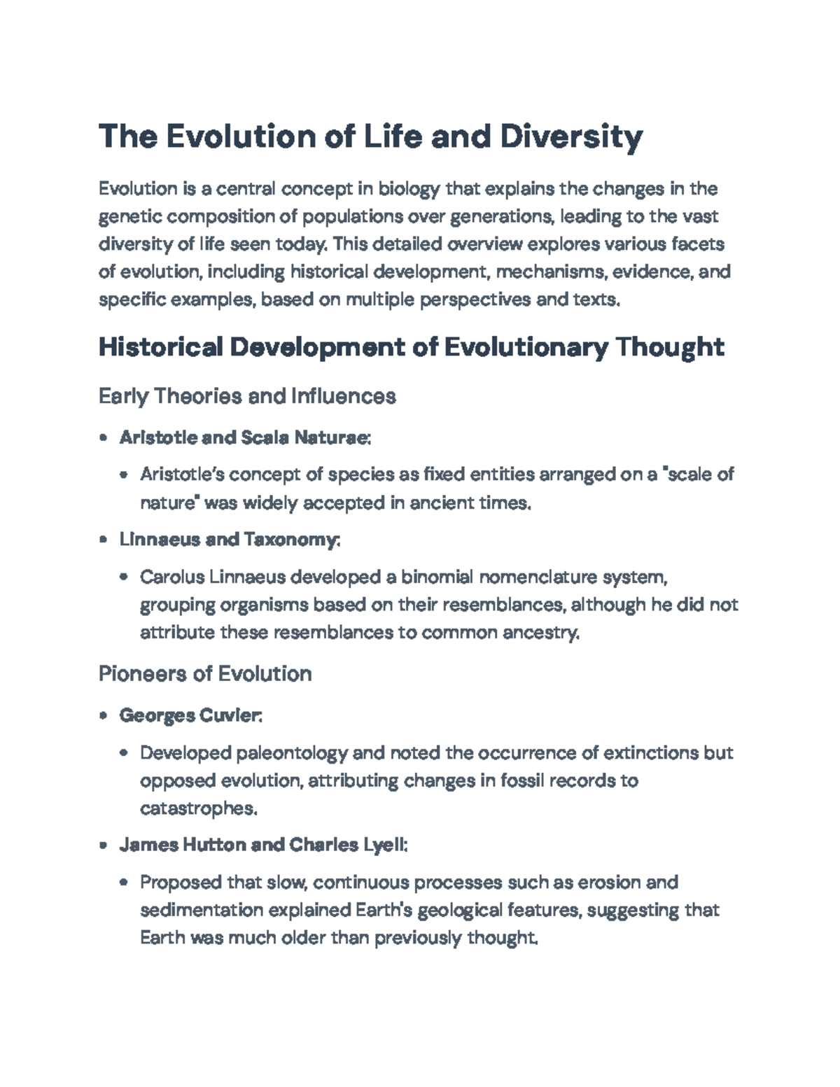 Understanding Evolution: A Comprehensive Overview of Mechanisms ...