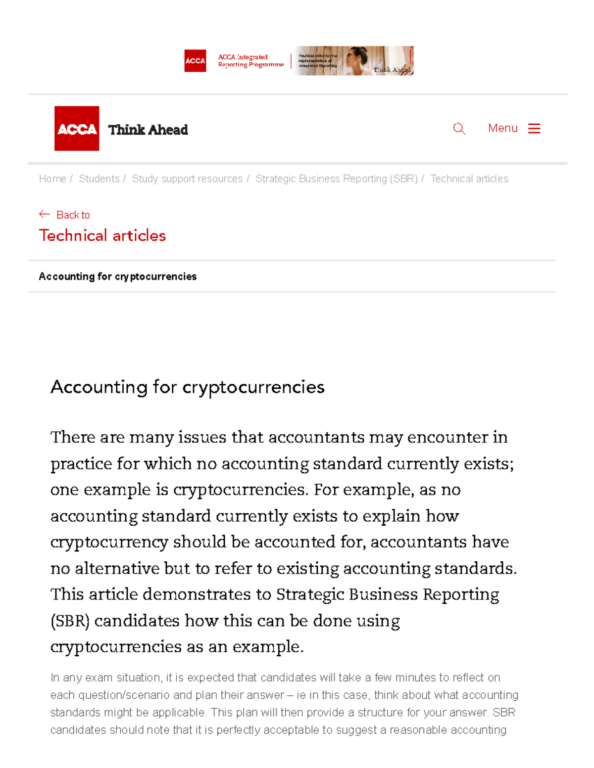 Accounting for Cryptocurrencies in SBR: Key Considerations and Standards -  Studocu