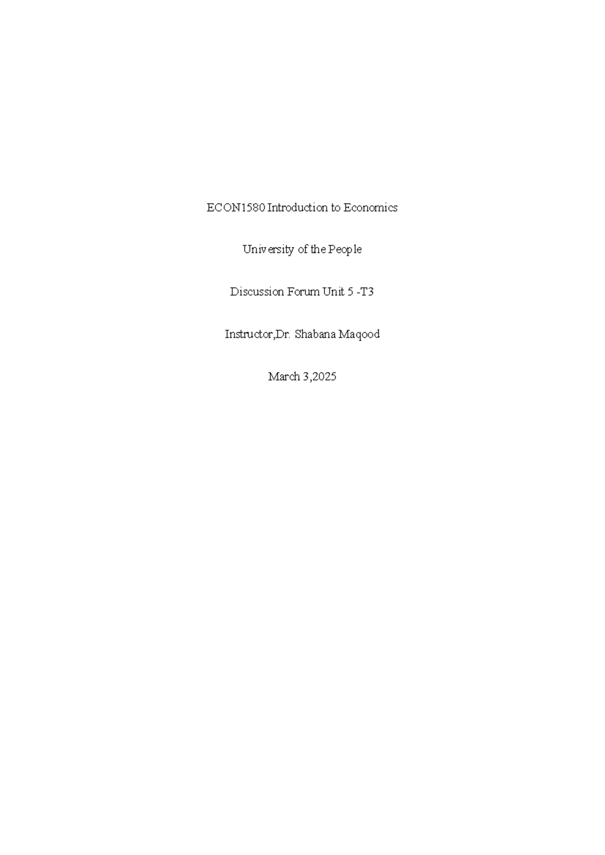 ECON1580 Unit 5 DF - Short-Run Profit Maximization in Monopoly - Studocu