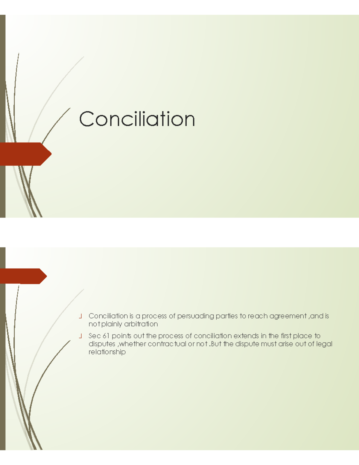 Conciliation Process Overview: Key Principles and Procedures - Studocu