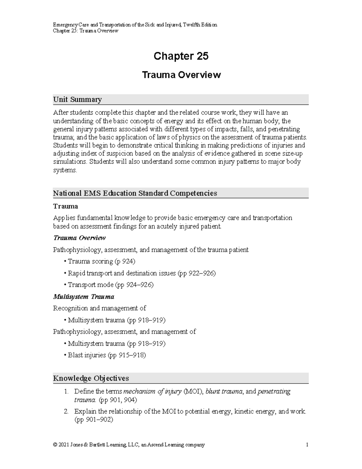 Emergency Care and Transportation: Trauma Overview (EMT 101) - Studocu
